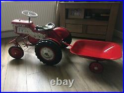 Tri-ang Rare Vintage 1963 Harvester Pedal Car Tractor And Trailer