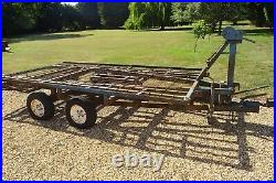 Twin Axle Car Trailer With Built-in Ramp And Winch