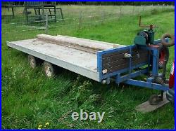 Twin Axle Trailer 14ft x 5ft Used. Solid Trailer. Winch. No Ramps