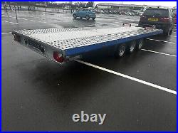 USED 4 TIMES Car Transporter Trailer 3500KG Triple Axle 18ft x 6,8ft Recovery