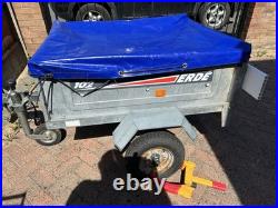 Used ERDE 102 Tipper Trailer Single Axel Robust Reliable Jockey WaterproofCover Used ERDE 102 Tipper Trailer Single Axel Robust Reliable Jockey WaterproofCover