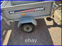 Used ERDE 102 Tipper Trailer Single Axel Robust Reliable Jockey WaterproofCover Used ERDE 102 Tipper Trailer Single Axel Robust Reliable Jockey WaterproofCover