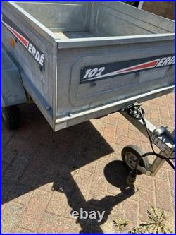 Used ERDE 102 Tipper Trailer Single Axel Robust Reliable Jockey WaterproofCover Used ERDE 102 Tipper Trailer Single Axel Robust Reliable Jockey WaterproofCover