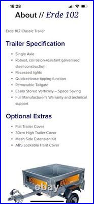 Used ERDE 102 Tipper Trailer Single Axel Robust Reliable Jockey WaterproofCover Used ERDE 102 Tipper Trailer Single Axel Robust Reliable Jockey WaterproofCover
