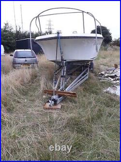 Used fishing boat and trailer project no engine