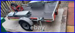Used single motorcycle and bike trailer unique and useful 6x4 platform