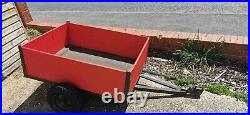 Used small car trailer wooden with metal frame