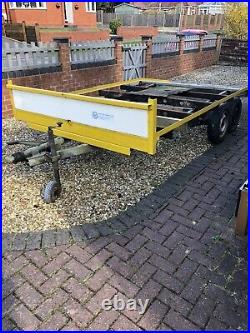 Used ton ish car trailer beaver tail 13ftx6.6ft C O C Just Req s Boarding £625