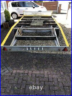 Used ton ish car trailer beaver tail 13ftx6.6ft C O C Just Req s Boarding £625