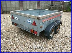 Used twin axle box car trailer