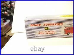 VINTAGE DINKY SUPERTOYS 983 CAR CARRIER AND TRAILER WITH BOX inserts