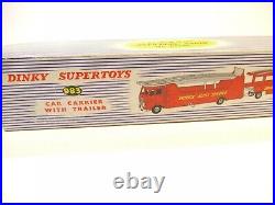 VINTAGE DINKY SUPERTOYS 983 CAR CARRIER AND TRAILER WITH BOX inserts