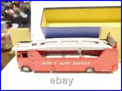 VINTAGE DINKY SUPERTOYS 983 CAR CARRIER AND TRAILER WITH BOX inserts