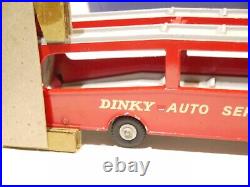 VINTAGE DINKY SUPERTOYS 983 CAR CARRIER AND TRAILER WITH BOX inserts