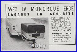 Vintage Classic Erde Single Wheel Trailer 2cv, Vw, Renault, Microcar