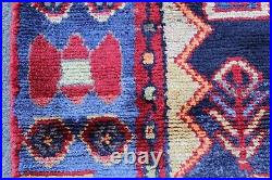 Vintage Hand Made Traditional Oriental Wool Blue Red Small Rug 160x99cm Vintage Hand Made Traditional Oriental Wool Blue Red Small Rug 160x99cm