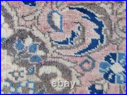 Vintage Hand Made Traditional Oriental Wool Faded Pink Grey Rug 170x145cm