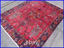 Vintage Hand Made Traditional Oriental Wool Red Large Rug 187x148cm Vintage Hand Made Traditional Oriental Wool Red Large Rug 187x148cm