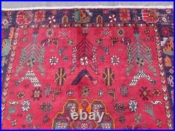 Vintage Hand Made Traditional Oriental Wool Red Large Rug 187x148cm Vintage Hand Made Traditional Oriental Wool Red Large Rug 187x148cm