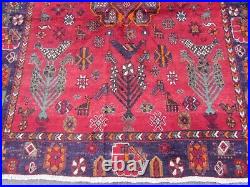 Vintage Hand Made Traditional Oriental Wool Red Large Rug 187x148cm Vintage Hand Made Traditional Oriental Wool Red Large Rug 187x148cm