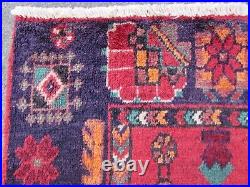 Vintage Hand Made Traditional Oriental Wool Red Large Rug 187x148cm Vintage Hand Made Traditional Oriental Wool Red Large Rug 187x148cm