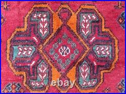 Vintage Hand Made Traditional Oriental Wool Red Large Rug 187x148cm Vintage Hand Made Traditional Oriental Wool Red Large Rug 187x148cm