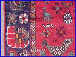 Vintage Hand Made Traditional Oriental Wool Red Large Rug 187x148cm Vintage Hand Made Traditional Oriental Wool Red Large Rug 187x148cm