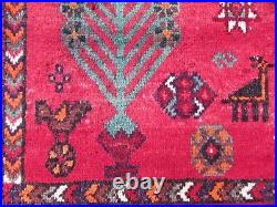 Vintage Hand Made Traditional Oriental Wool Red Large Rug 187x148cm Vintage Hand Made Traditional Oriental Wool Red Large Rug 187x148cm