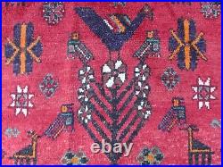 Vintage Hand Made Traditional Oriental Wool Red Large Rug 187x148cm Vintage Hand Made Traditional Oriental Wool Red Large Rug 187x148cm