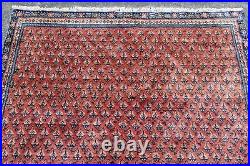 Vintage Hand Made Traditional Oriental Wool Red Pink Small Rug 166x93cm