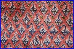 Vintage Hand Made Traditional Oriental Wool Red Pink Small Rug 166x93cm