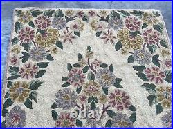 Vintage Handmade French Aubusson Style Needlepoint Wool Kilim Rug 113 x 56 cm