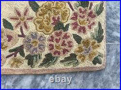 Vintage Handmade French Aubusson Style Needlepoint Wool Kilim Rug 113 x 56 cm