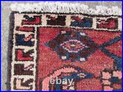 Vintage Worn Hand Made Traditional Oriental Wool Pink Narrow Runner 275x56cm