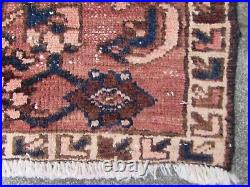 Vintage Worn Hand Made Traditional Oriental Wool Pink Narrow Runner 275x56cm