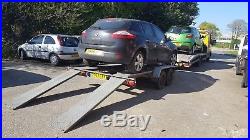WIOLA flat bed/ car transporter trailer recovery 13ft x 6ft 4.0m x 1.90m 2700 kg