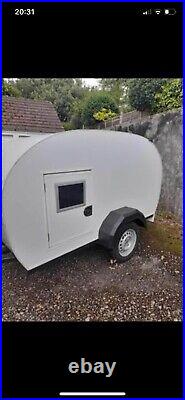 White Slightly Used Camping Pod / Teardrop / 2 Berth Caravan