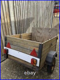Wooden Trailer With Working Electrics For Indicators, Brakes Etc