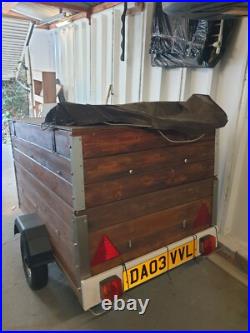Wooden car Trailer with lid and cover